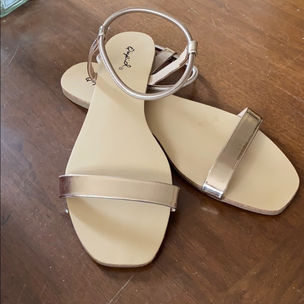 Metallic Rose Gold Sandals - NEVER WORN!